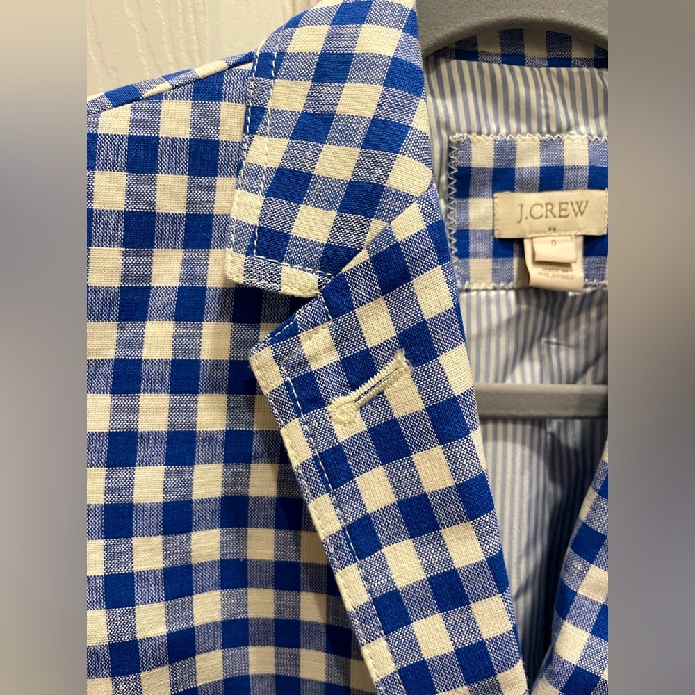 JCrew women’s blue gingham blazer